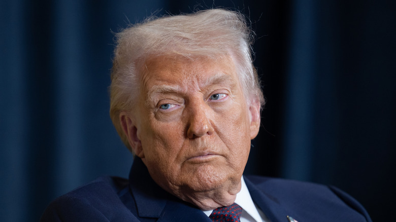 Closeup of Donald Trump frowning in January 2026