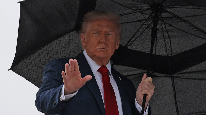 Donald Trump looking stern