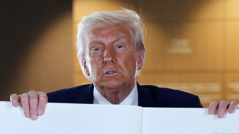 Donald Trump frowning