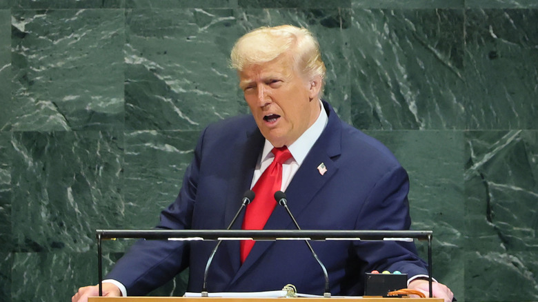Donald Trump speaking at the United Nations
