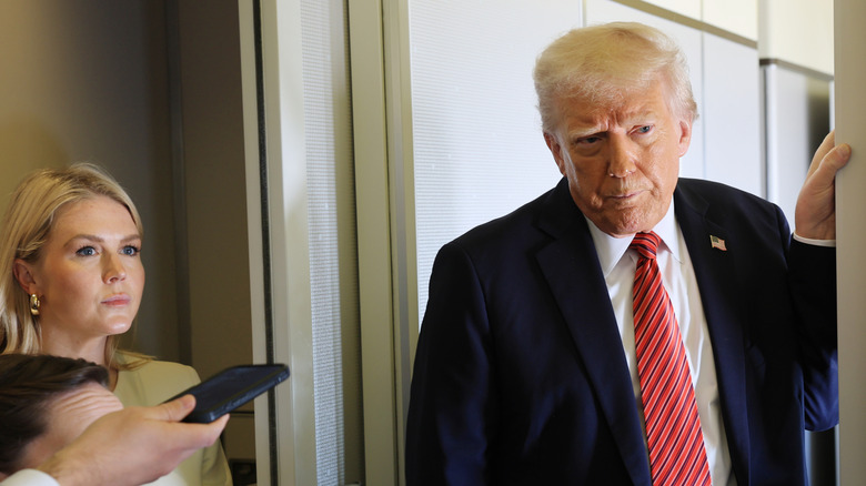 Karoline Leavitt and  Donald Trump