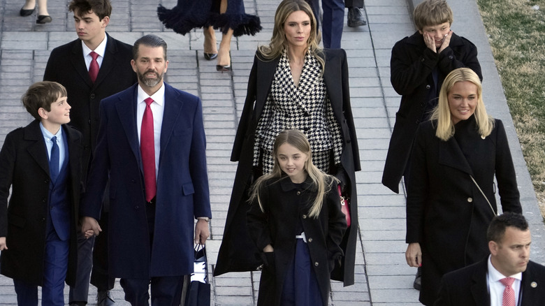 Donald Trump Jr. (C) and his children, along with former wife Vanessa Trump (Far right), depart following the inauguration of U.S. President Donald Trump at the U.S. Capitol in Washington, DC (2025)