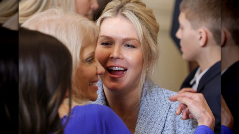 Karoline Leavitt speaking to Kellyanne Conway