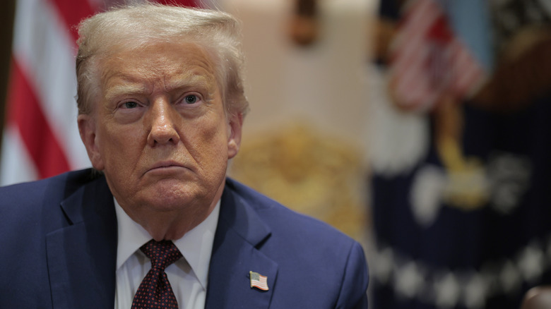 Donald Trump frowning
