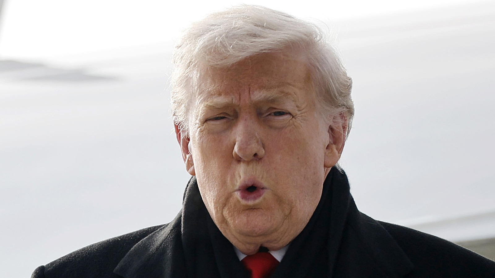 Trump's Makeup In Davos Was A Muddy Mess From The Moment He Got Off Air Force One