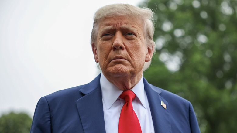 President Donald Trump before boarding Marine One