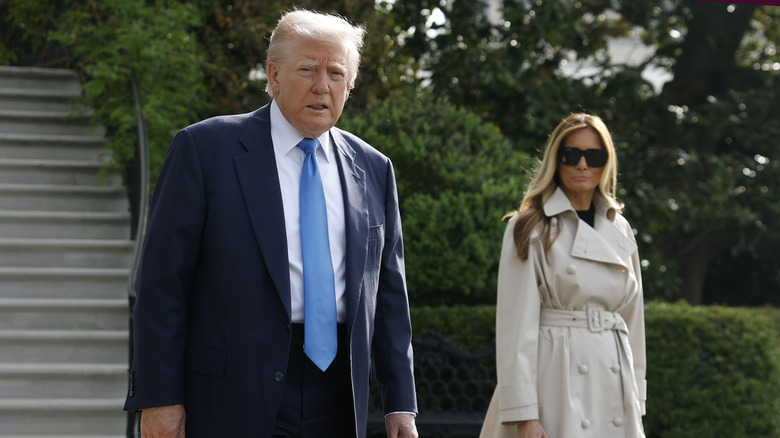 Donald Trump and Melania Trump walk together
