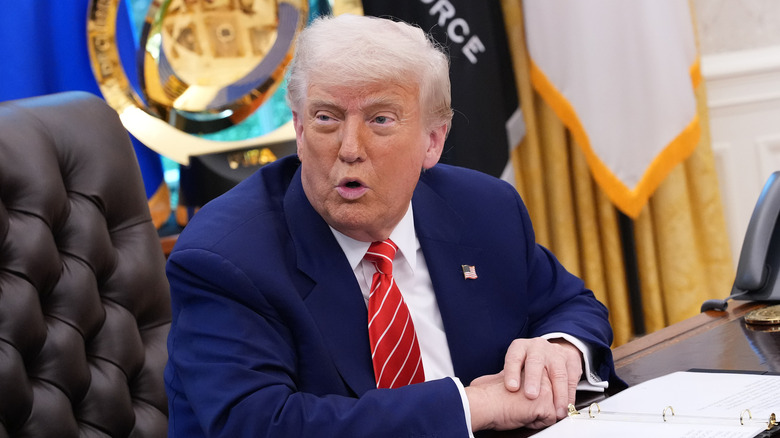 Donald Trump speaking at the White House