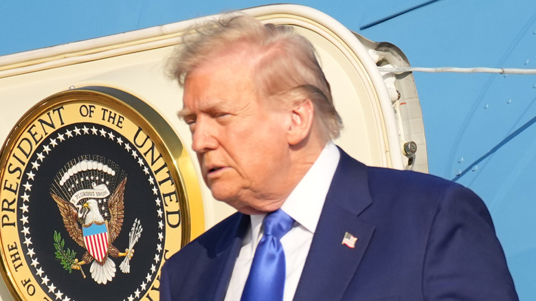Donald Trump scowling