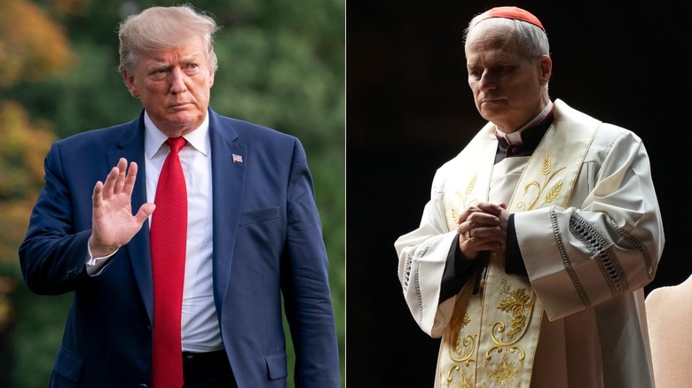 Side-by-side images of Donald Trump and Pope Leo XIV