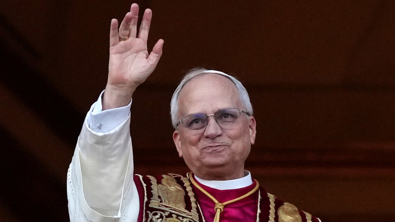 Pope Leo XIV seen for the first time in St. Peter's Square, Thursday, May 8, 2025