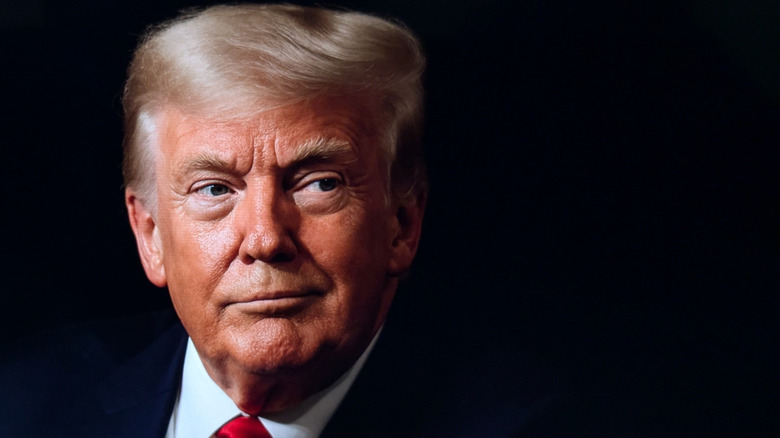 Donald Trump in a dark void