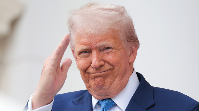 Donald Trump saluting