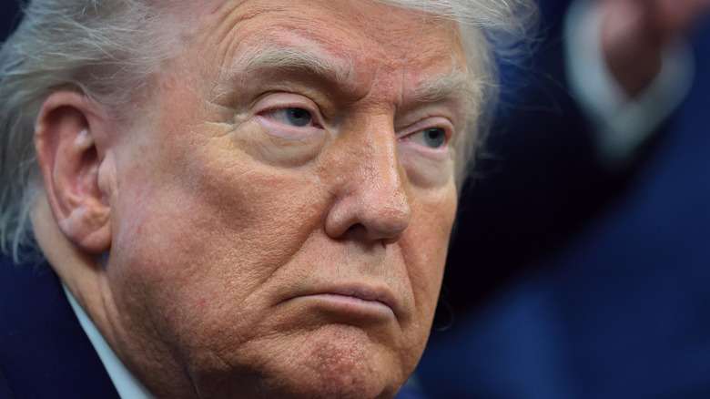 Donald Trump frowning