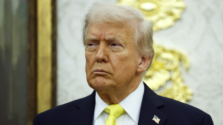 Donald Trump scowling