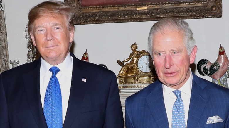 Donald Trump and King Charles attend Tea at Clarence House in London, England (2019)