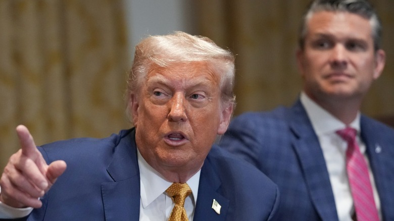 Donald Trump speaks during a Cabinet Meeting at the White House in Washington, DC (2025)