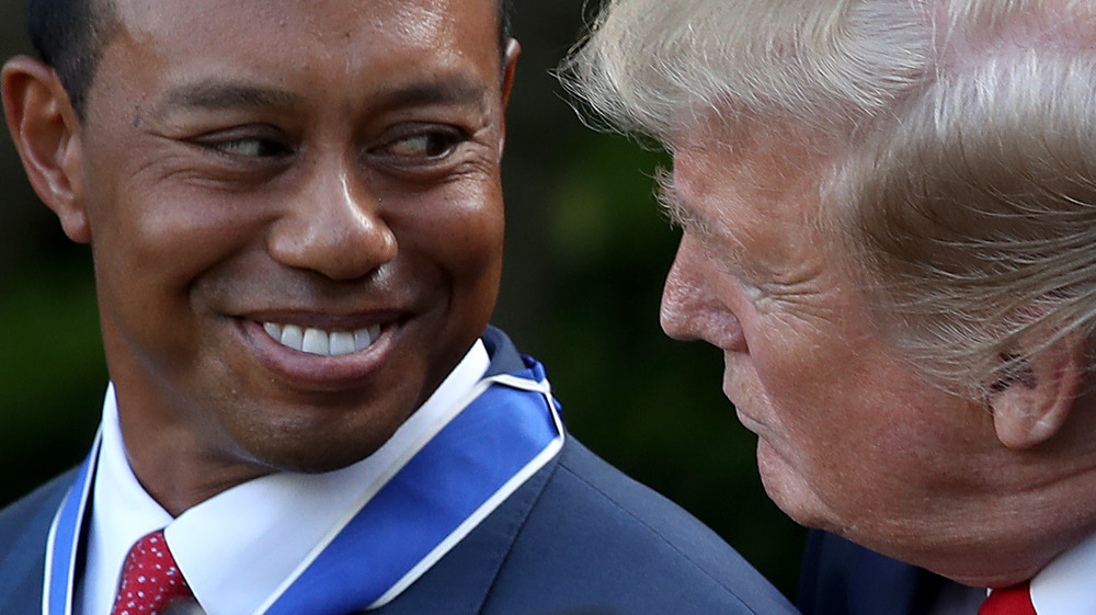 Tiger Woods with Donald Trump