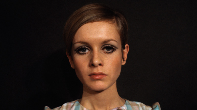 Twiggy posing in the 1960s