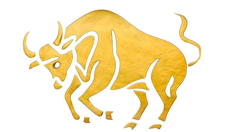 Gold Taurus bull zodiac