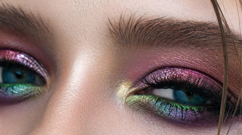 Watercolor eyeshadow in tie-dye aesthetic