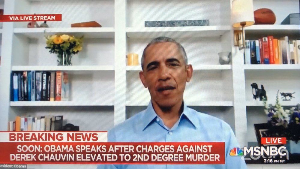 Barack Obama's Zoom room