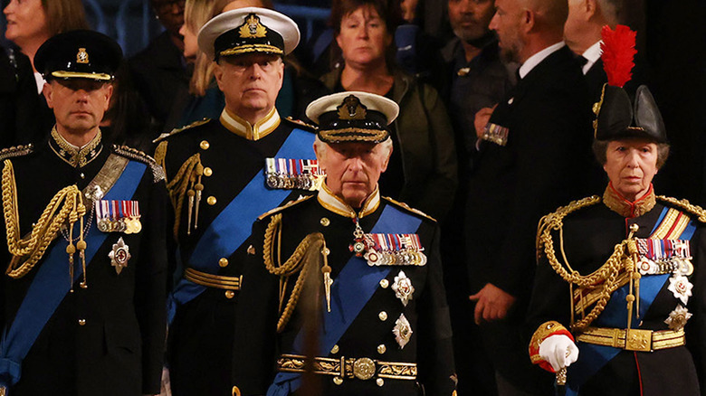 The queen's children at her vigil