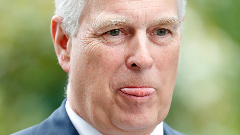Prince Andrew sticking his tongue out