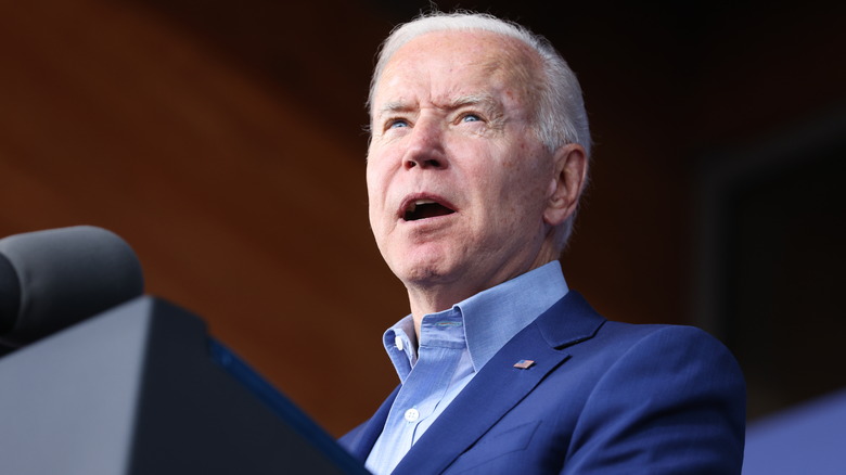 Joe Biden speaking at rally