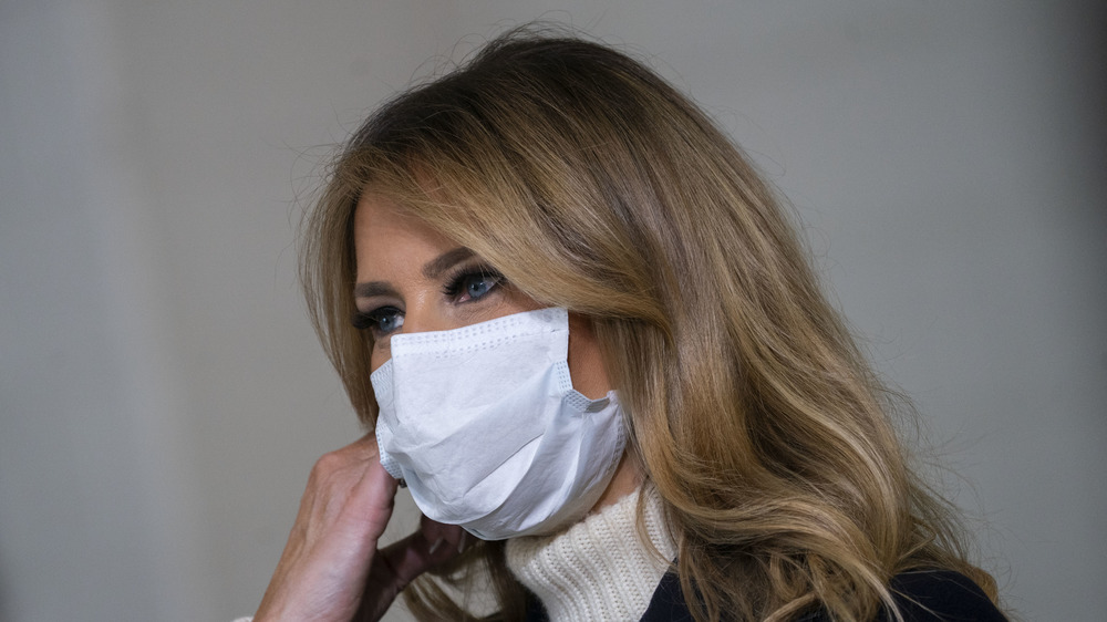 Melania Trump in a mask