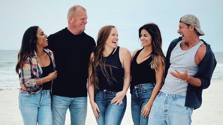 Ty Pennington with his co-stars on the set of Battle on the Beach