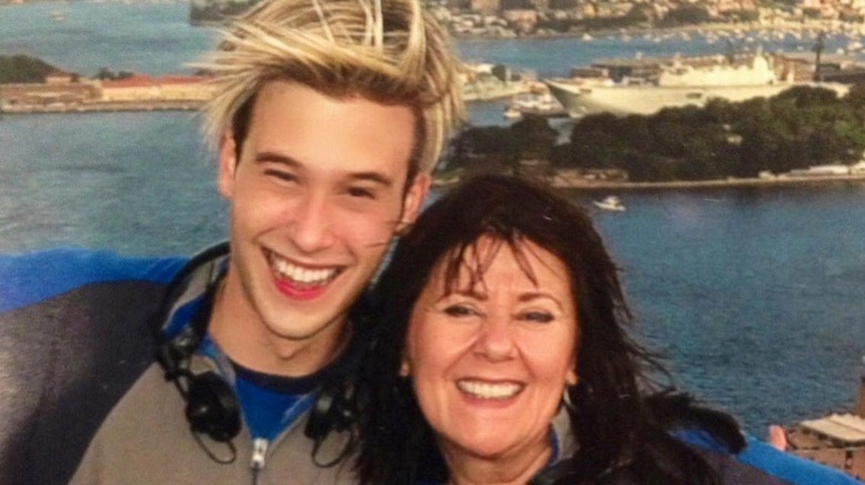 Tyler Henry smiling with his mother on top of Sydney Harbour Bridge