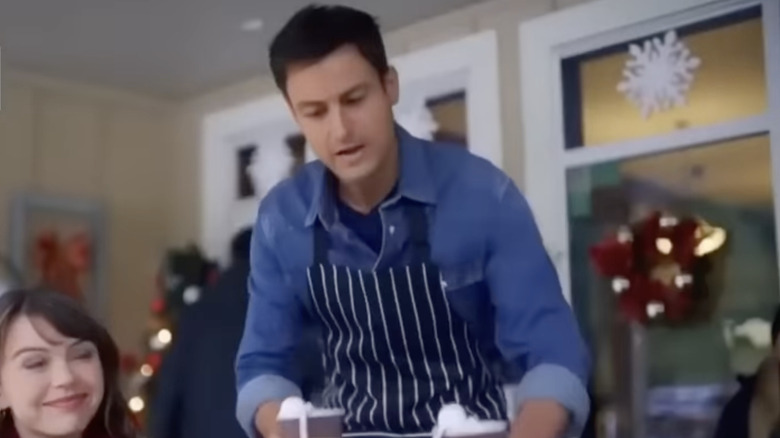 Andrew Walker playing a waiter in a Hallmark movie