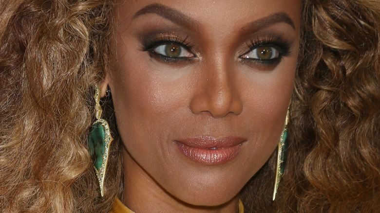 Tyra Banks poses on the red carpet