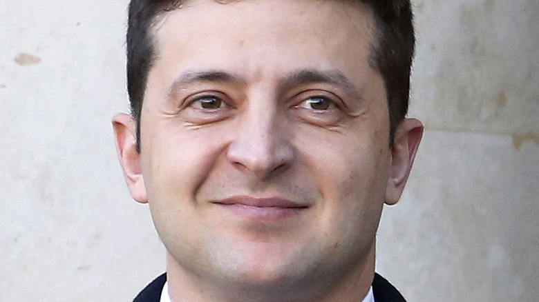 Ukrainian President Volodymyr Zelenskyy smiling