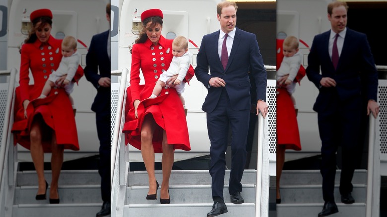 Kate Middleton and Prince William at Wellington Airport in 2014