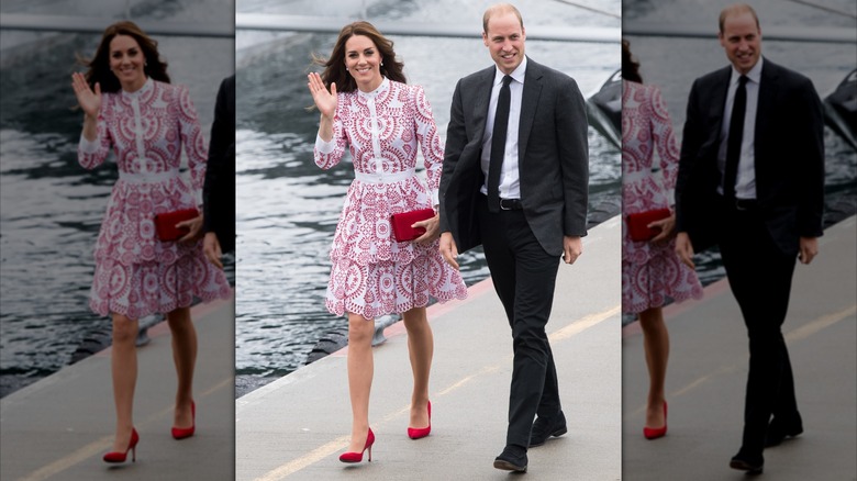 Kate Middeton and Prince William walking during the Wales' 2016 Royal Tour of Canada