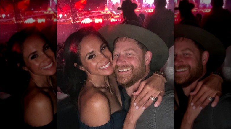 Meghan Markle and Prince Harry hug at the Beyoncé concert
