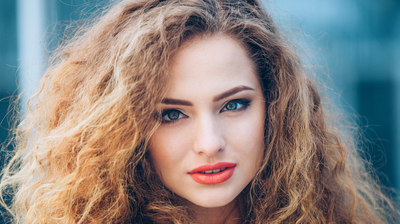 young woman with coarse hair