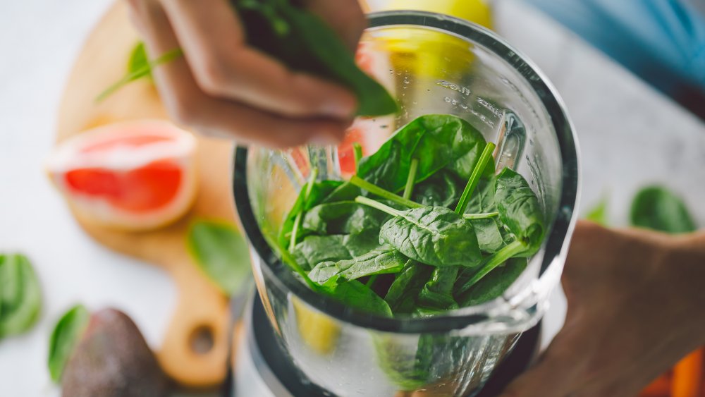 Vegetables in a blender