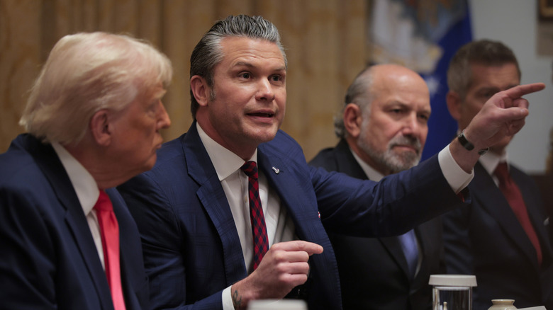 Pete Hegseth photographed during a Cabinet meeting on December 2, 2025