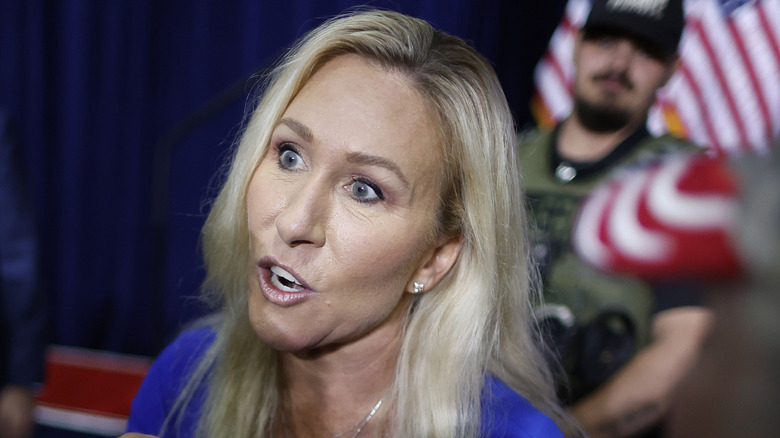Marjorie Taylor Greene at Donald Trump's Georgia rally in March 2024
