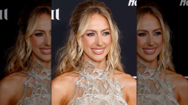 Brittany Mahomes silver halter dress