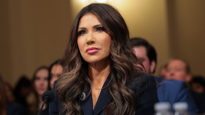 Kristi Noem looking serious