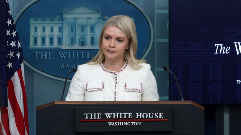 Karoline Leavitt during an October 2025 White House press briefing