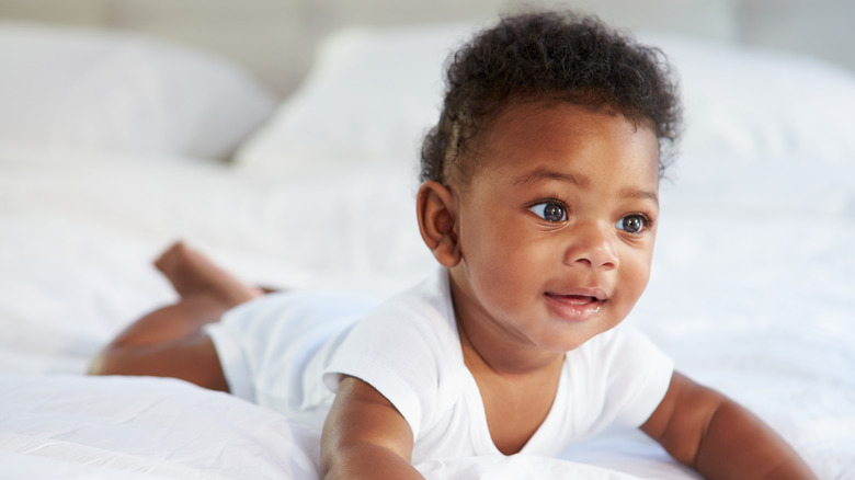 Baby on bed