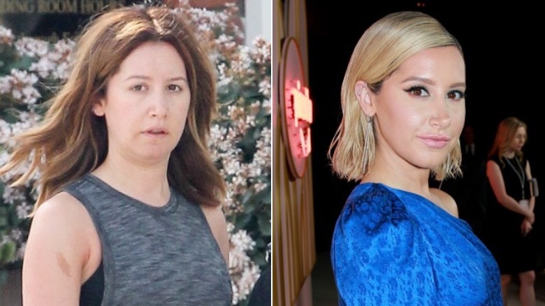 Ashley Tisdale without and with makeup