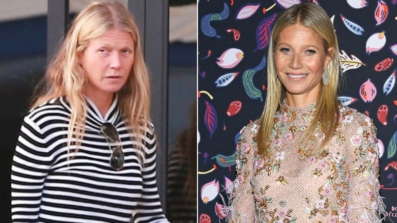 Gwyneth Paltrow without makeup/with makeup