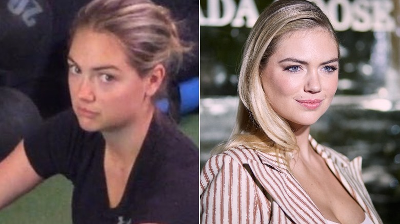 Kate Upton split image no makeup