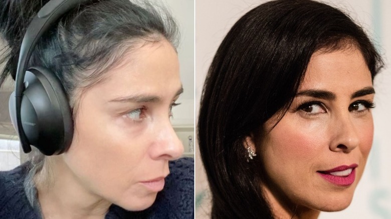 Sarah Silverman without makeup/with makeup